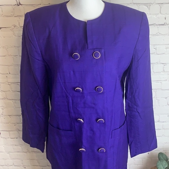 Vintage KASPER Double Breasted Blazer and Skirt Set - Picture 2 of 16